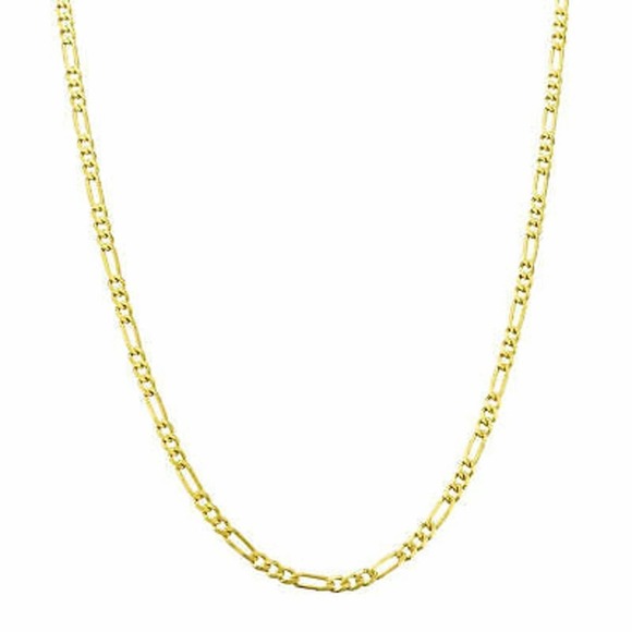 Gold Figaro Chain, ITALIAN Figaro Chain, 18K Plated Gold Solid 925 Silver Chain - Picture 3 of 6